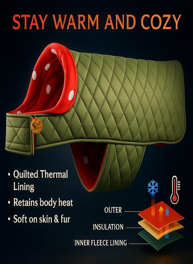 Sage Square Dual-Sided Polka Dot Dog Jacket - Protective Cold-Weather Gear for Pets, Lightweight, Cushioned, Designed for Warmth & Comfort Indoors or Outside (Polka Red, M - 16 Inch) - Image 2